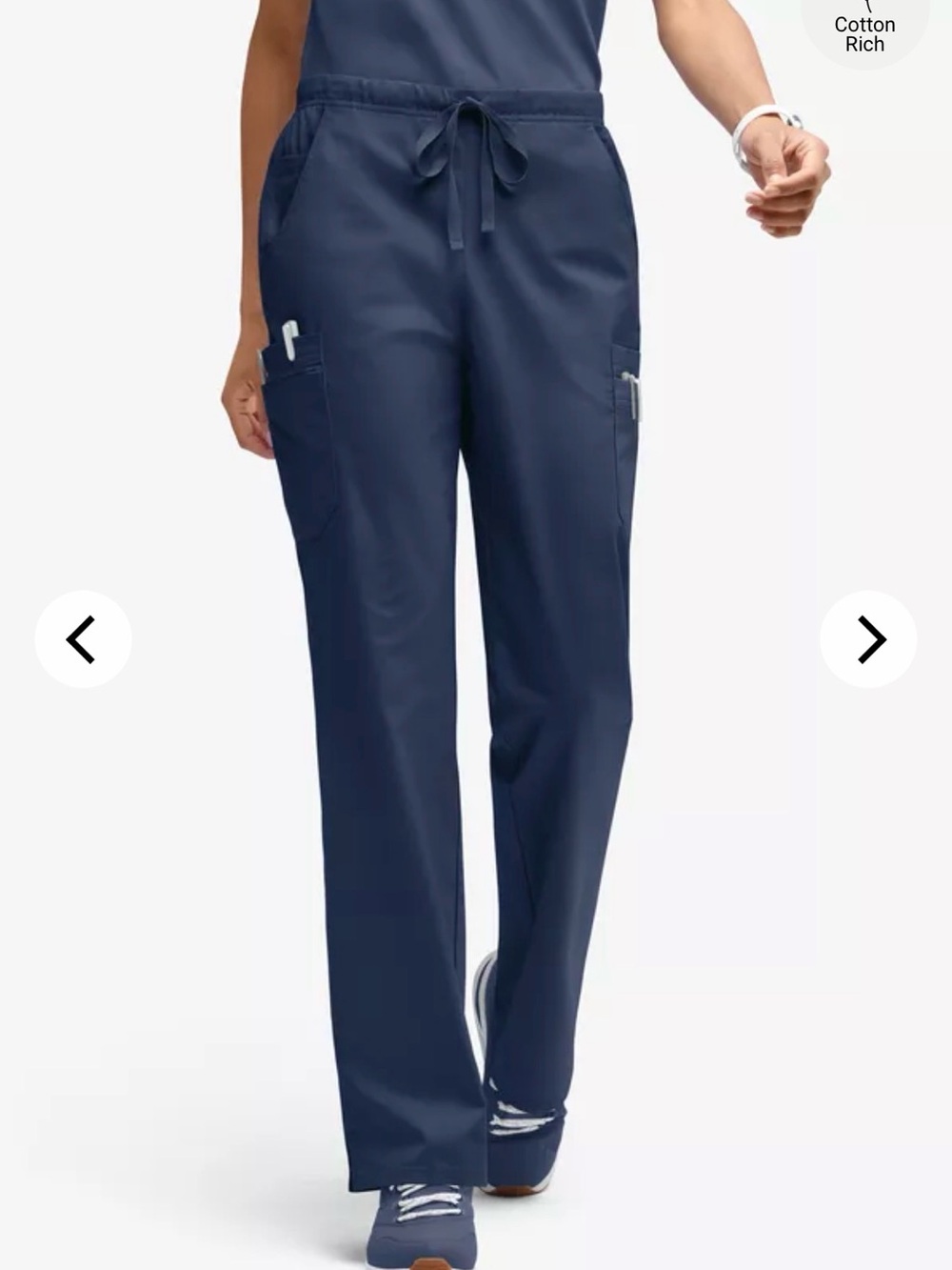 Women's Straight-Leg Navy Utility Pants with Drawstring Waist
